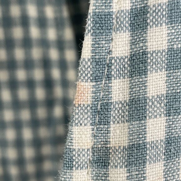 MADEWELL Womens XS Blue 100% Linen Collarless Blazer Gingham Check Jacket - Picture 12 of 16